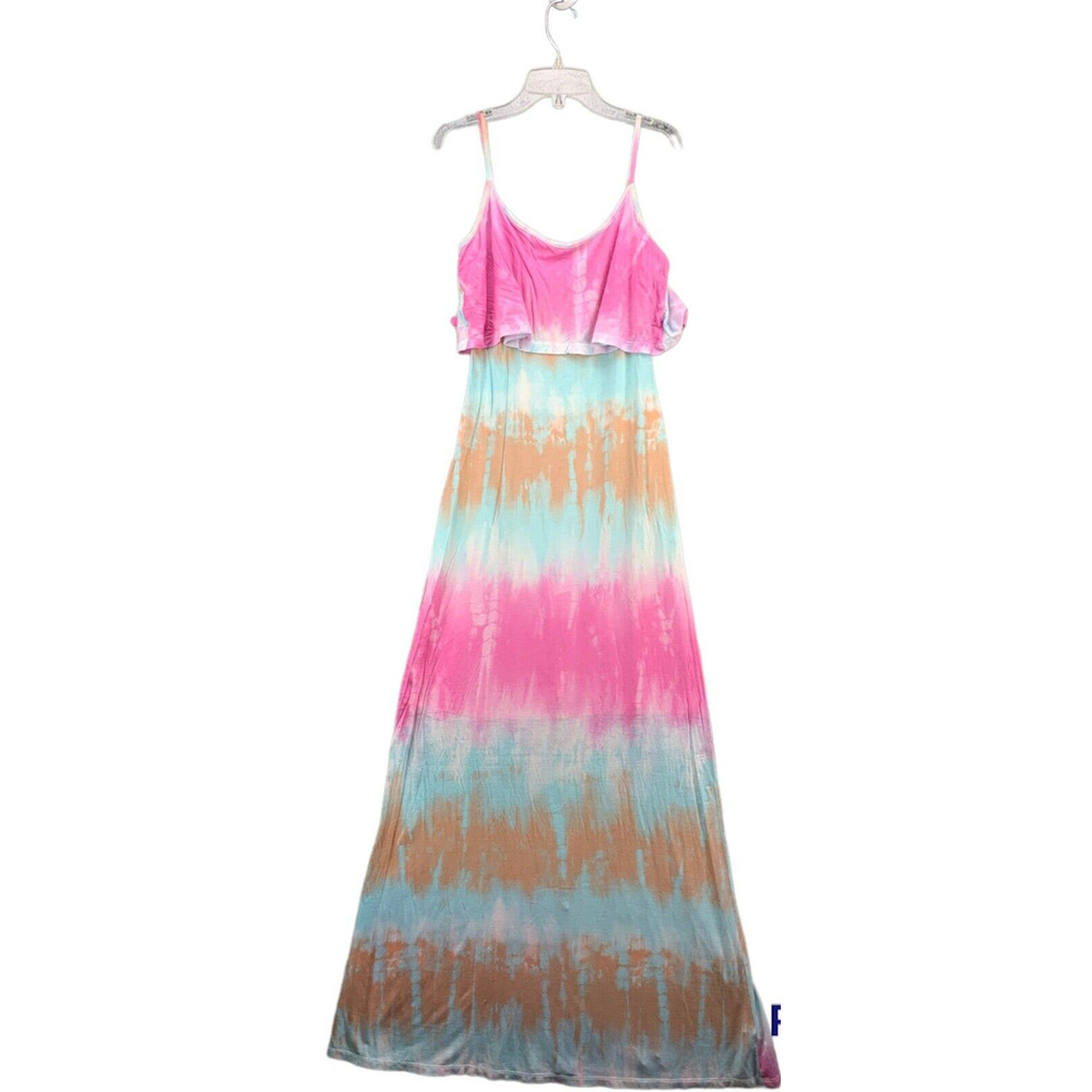 Mona B Maxi Dress Womens Size Small Multicolor Sleeveless Adjustable Strap